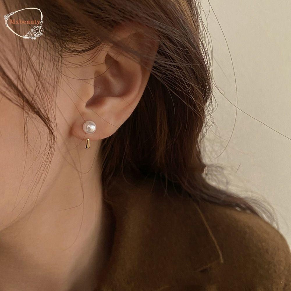 Mxbeauty Wanita Anting Pesta Perhiasan Trendi Mewah Fashion Geometris Ceative Mutiara Ear Stud