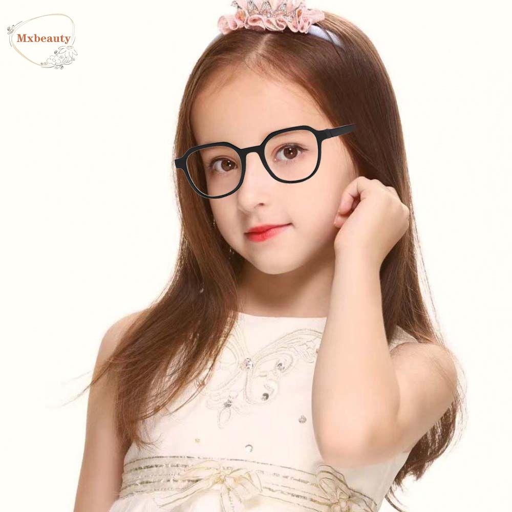 Mxbeauty Kacamata Anti-Biru Cahaya Kacamata Gadis Transparan Kotak Hitam Gaya Korea Anak Eyeglasses