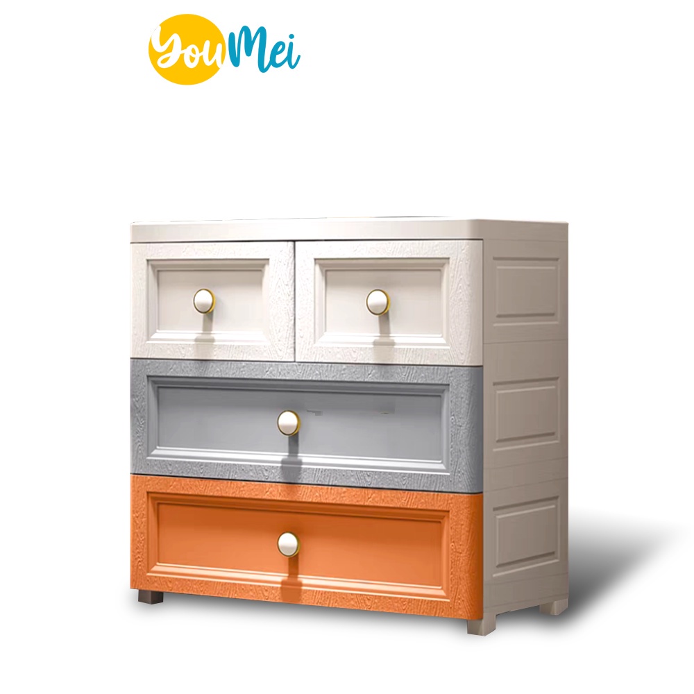 Lemari Laci Plastik  Penyimpanan Pakaian Anak / Dewasa Susun  Cabinet Drawer 3 4 5 Tingkat - 1228