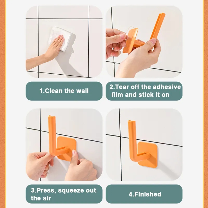 [Unggulan] L Shaped Hooks Hiasan Dinding Handuk Gantungan Tisu Dapur Kertas Roll Rak Kamar Mandi Organizer Seamless Self-Adhesive Wall Hooks Tutup Panci Talenan Cangkir Tempat Penyimpanan