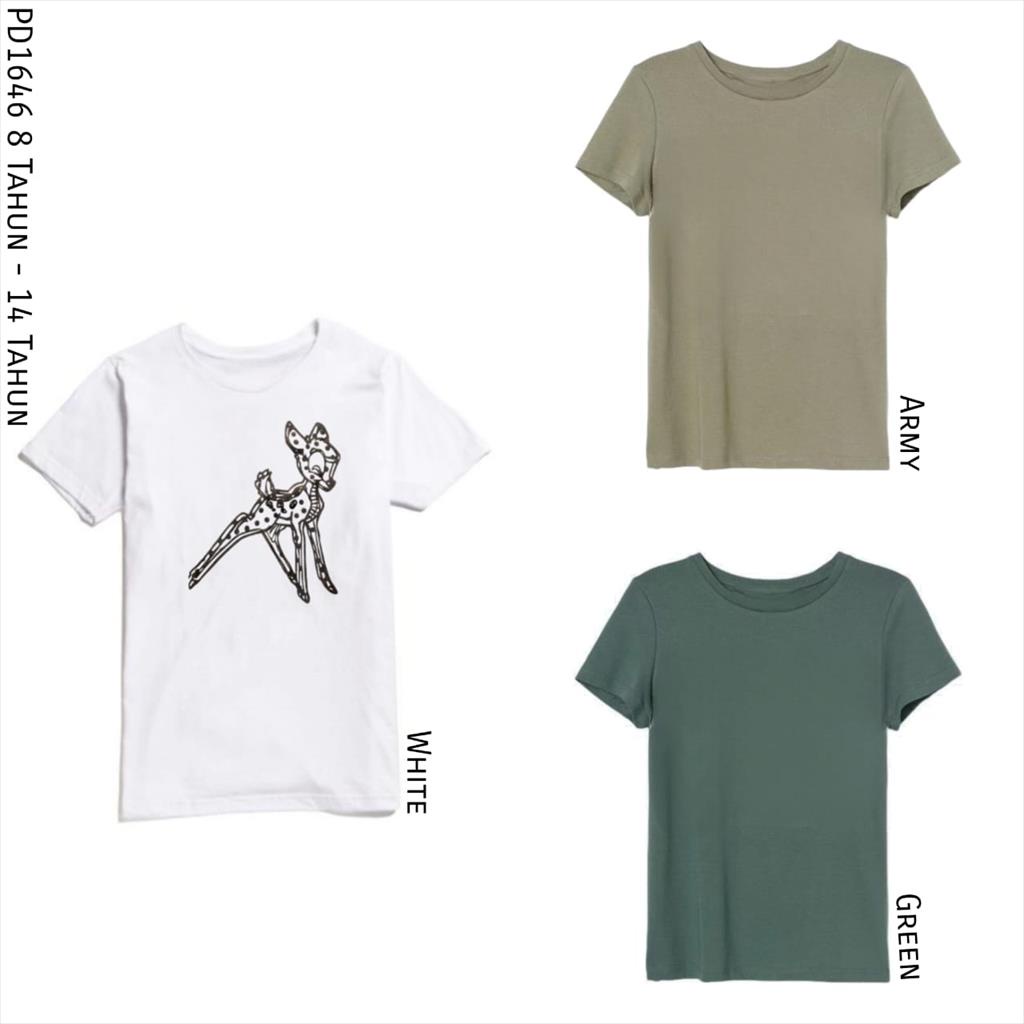 PD1646 HM Tee Kaos Anak Cewek Basic Colour