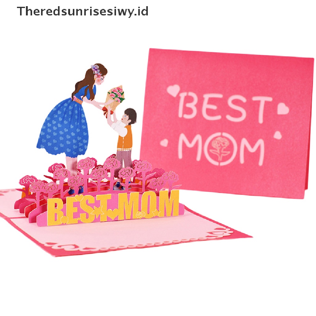 # Kado Mom &amp; PAPA DIY # Kartu Ucapan Buket Bunga Untuk Ibu Anak Perempuan Istri 3D Cake Pop-Up Greeg Cards~