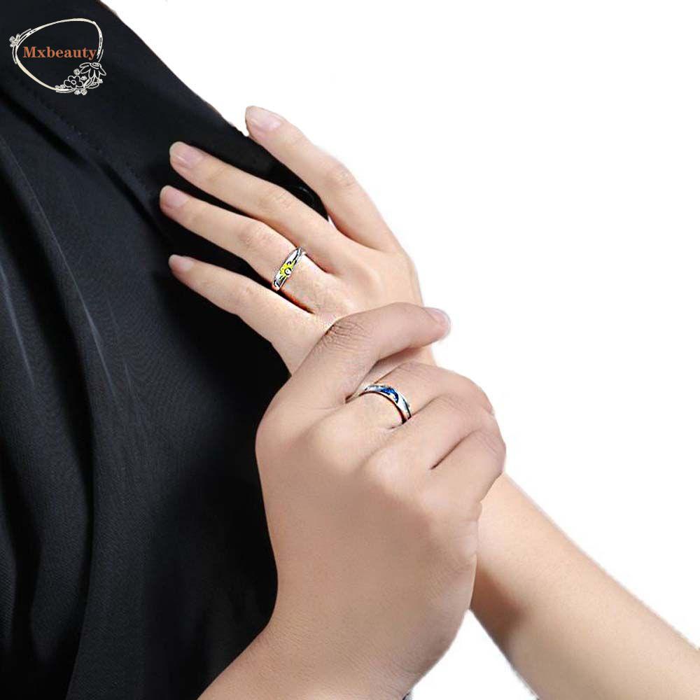 Mxbeauty Cincin Pasangan Romantis Sederhana Wanita Cincin Berlian Tembaga Matahari Gaya Korea Ring