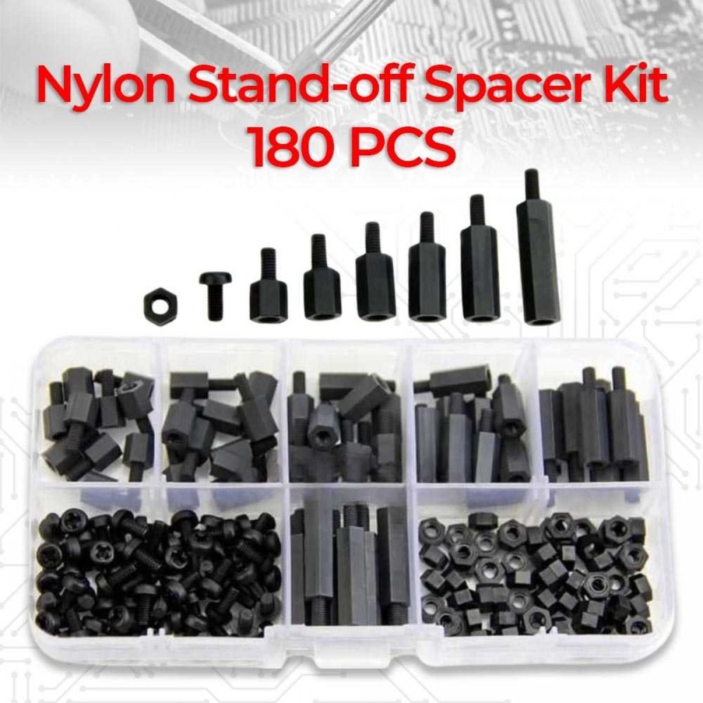 Set Stand-off Spacer Kit Nylon M3 180 PCS - M3 XHHD