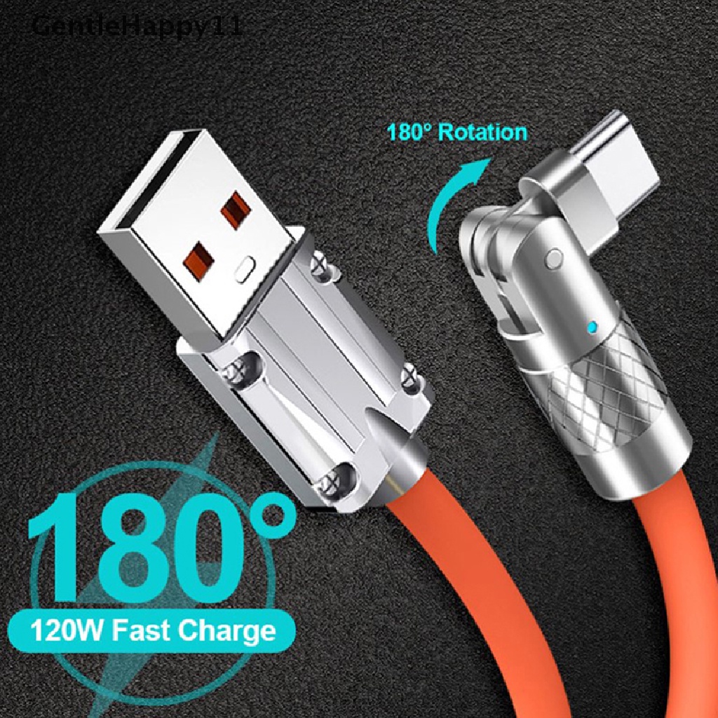 Gentlehappy 120W 6A Super Fast Charge Type-C Liquid Silicone Cable Quick Charge Kabel USB Untuk Xiaomi Huawei Samsung Pixel USB Bold Data Line id