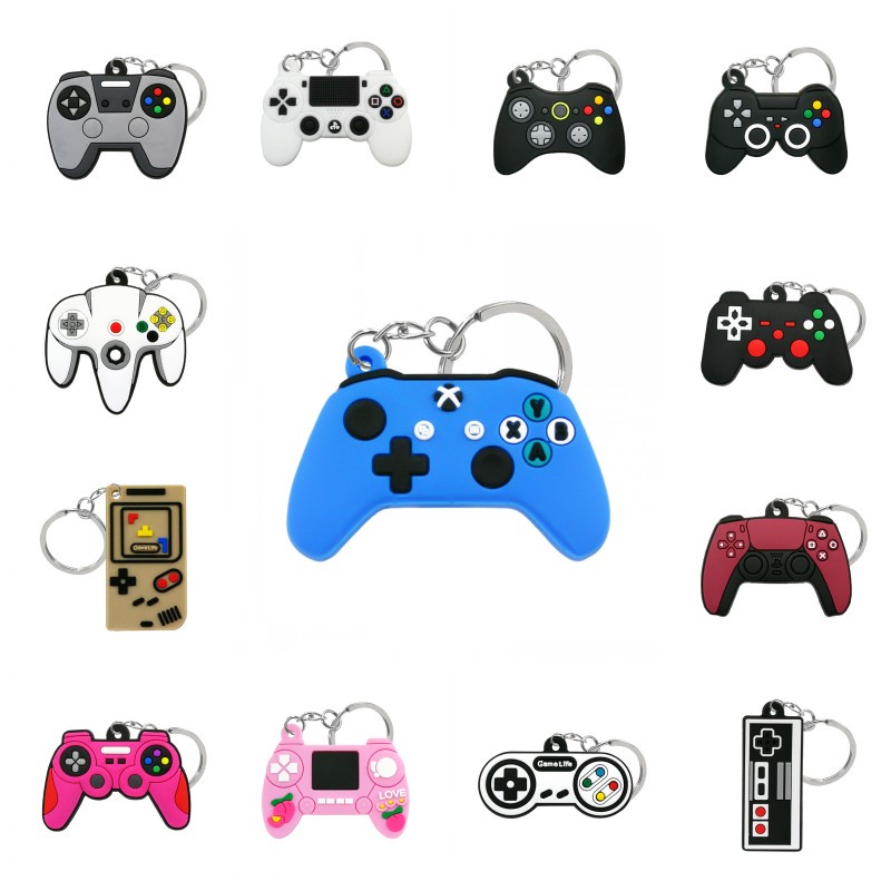 1 Pcs PVC Gaya Baru Mesin Game Gantungan Kunci Keyring Lucu Gamepad Joystick Gantungan Kunci Gantungan Kunci Tas Mobil Gantung Cocok Pria Cowok keys