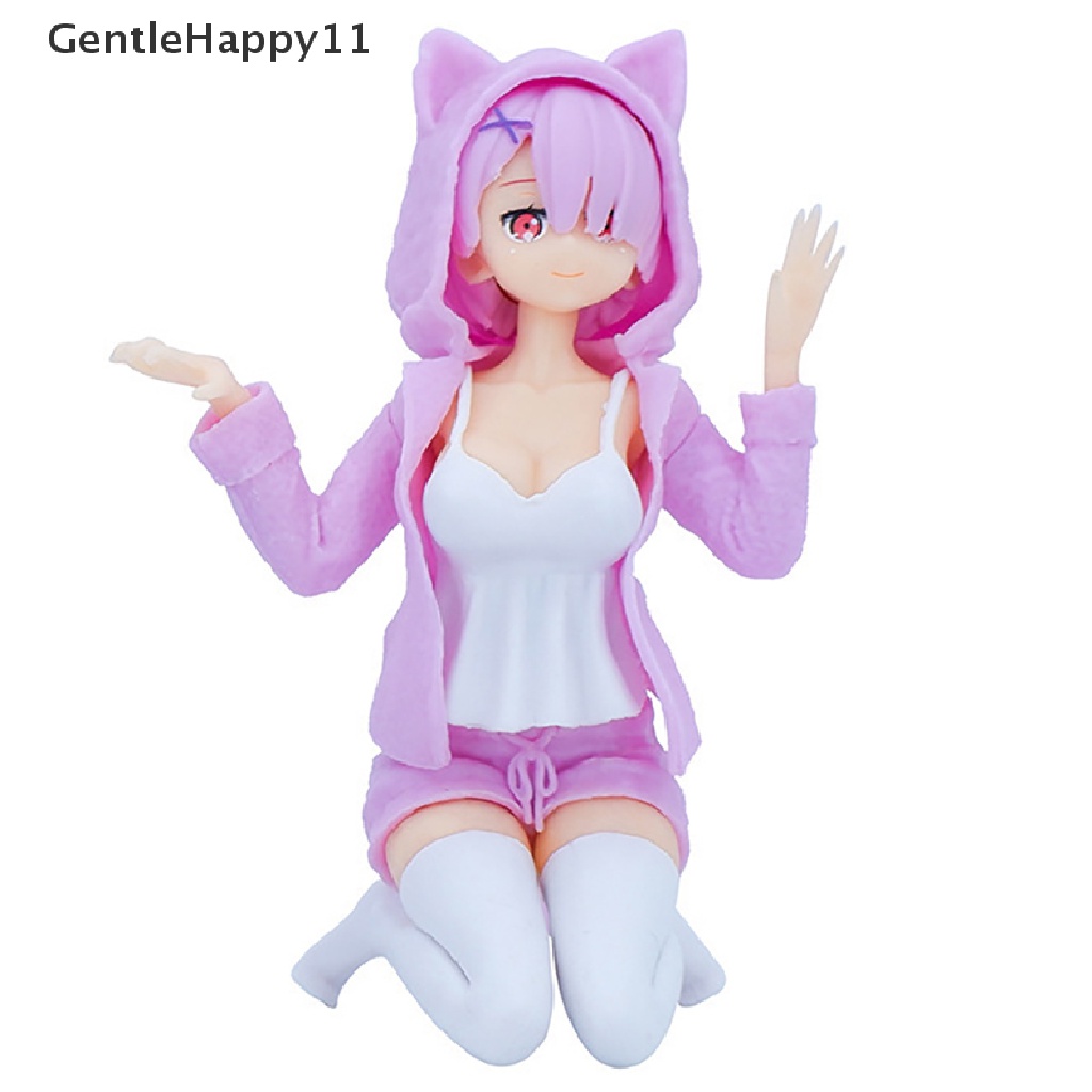 Gentlehappy Manga Re: Zero Action Figure Mainan Kneeling Telinga Kucing Boneka Dekorasi Kamar Figurines id