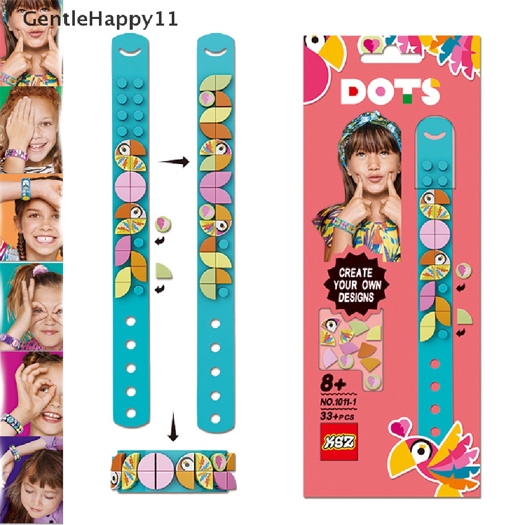 Gentlehappy Creative DIY Dots Bricks Kids Bracelet Gelang Tangan Blok Panjang Yang Dapat Disesuaikan Keren id