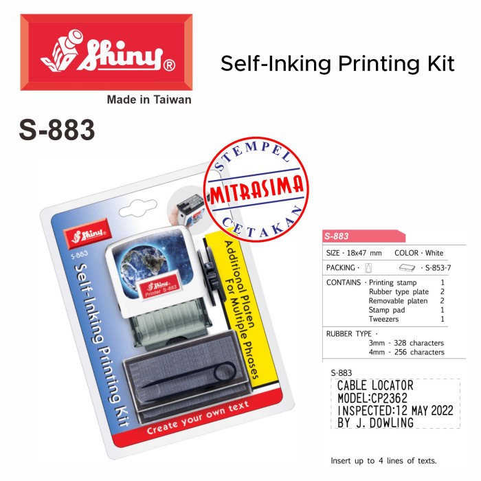 

Stempel Shiny S-883 ( bongkar pasang D-I-Y set S883 Tipe S 883 )