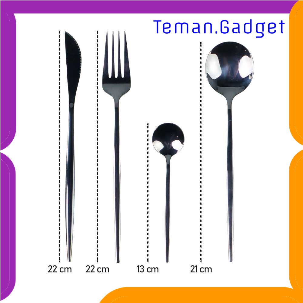 TG - DPR Tander Cutlery Set Alat Makan Sendok Garpu Stainless Steel 24 PCS - TD-4128