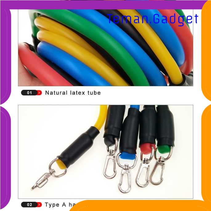 TG - OLR TaffSPORT Set Tali Stretching Resistance Band 11 PCS/set - YR2-11