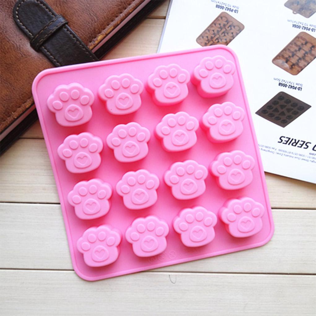 2buah Cetakan Coklat Cakar Kucing 16lubang Kue Fondant Pastry Ice Cream Mould Alat Dekorasi Gadget Dapur