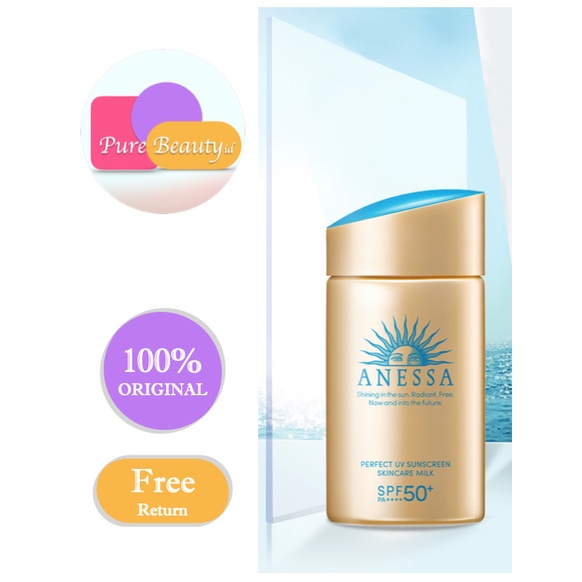 Anessa EXP2025 Perfect UV Sunscreen Skin Care Milk SPF 50+ PA++++ 60ml 2pcs Anti-kerutan Melembabkan kulit Waterproof  Original