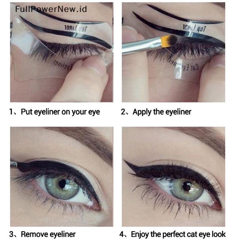 Power 10pcs Eyeliner Stencils Winged Eyeliner Stencil Model Alat Pembentuk Template ID