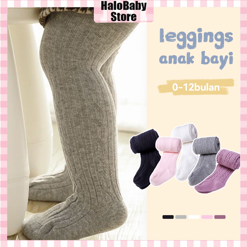 Halo Baby Legging Tutup Kaki Anak/Legging tekstur kerut polos/legging anak celana panjang bayi/Legging Kaos Kaki Bayi