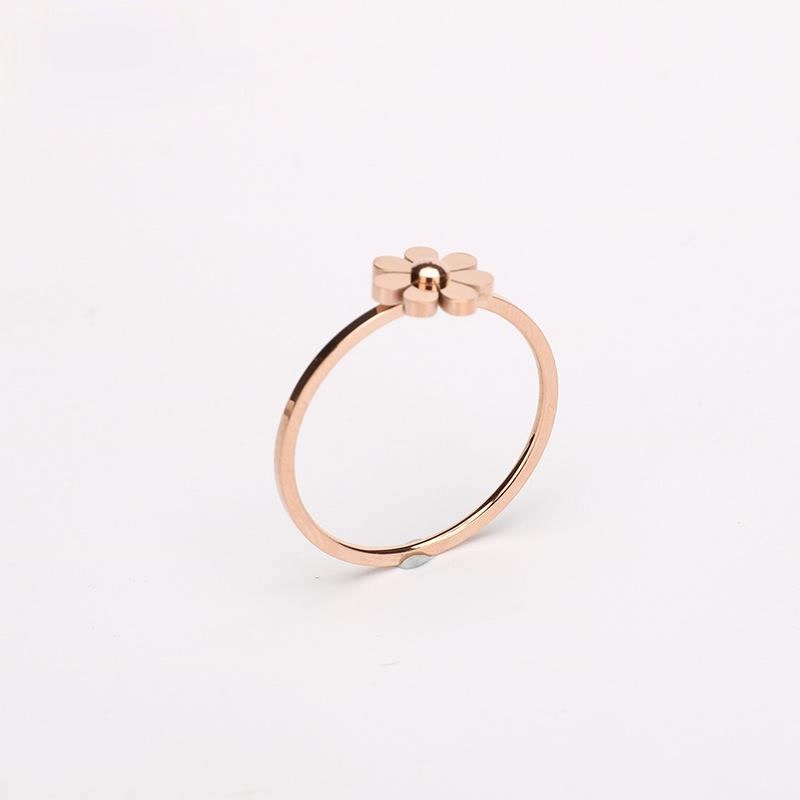 GROSIR Cincin bunga daisy  titanium stainless steel 316L import berkualitas bisa bayar ditempat COD