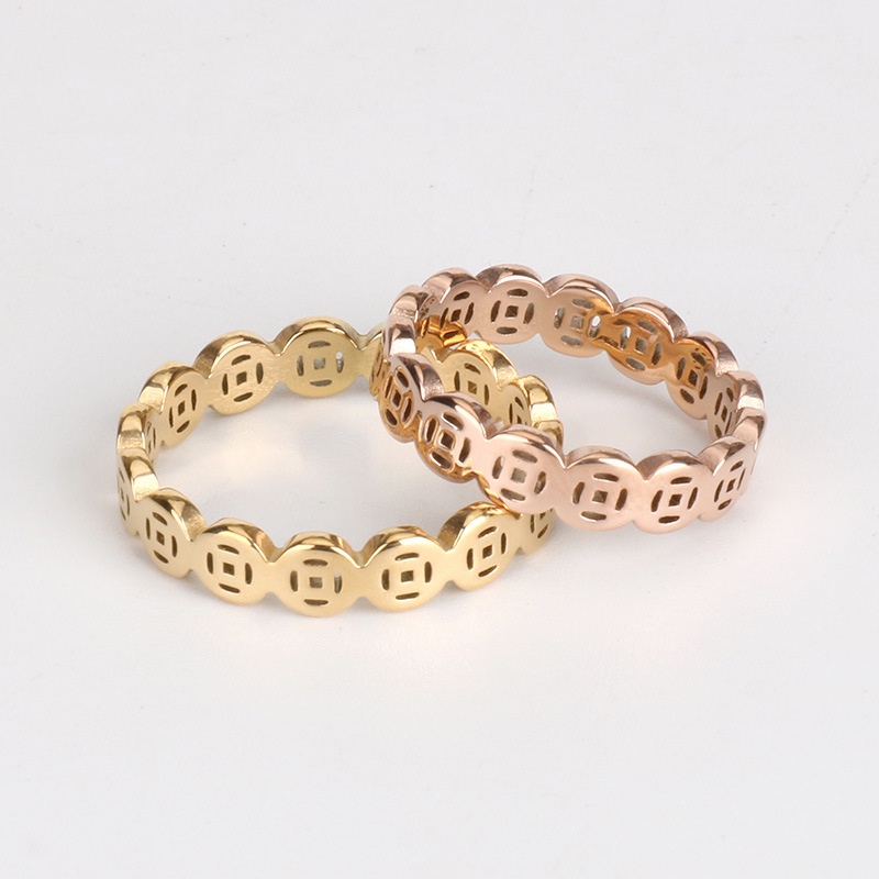 GROSIR Cincin susun koin titanium stainless steel 316L import berkualitas bisa bayar ditempat COD