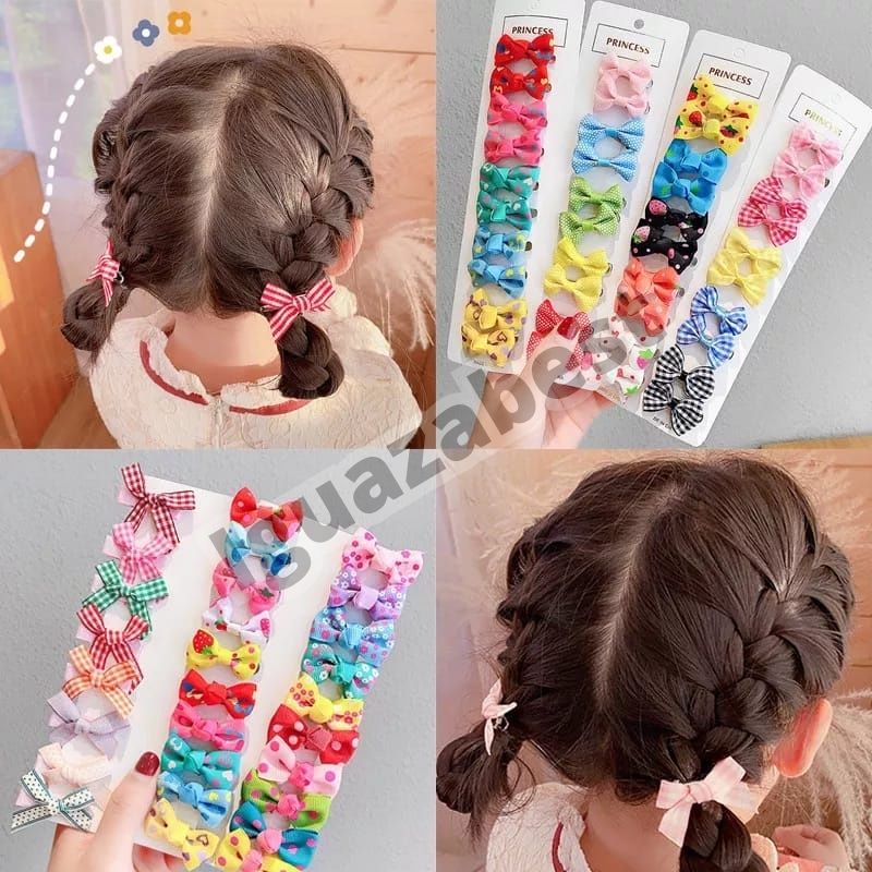 Jepit Rambut Anak dan Dewasa Set 10Pcs Model Pita Hairpin Rambut Cewek HairClips Perempuan