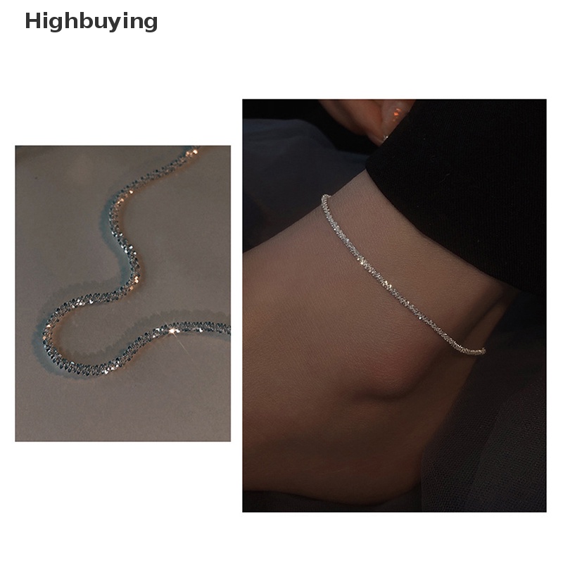 Hbid Gelang Kaki Berkilau Musim Panas Temperamen Cahaya Niche Desain Sparkle Starry Beach Anklet Gelang Kalung Perhiasan Hadiah Glory