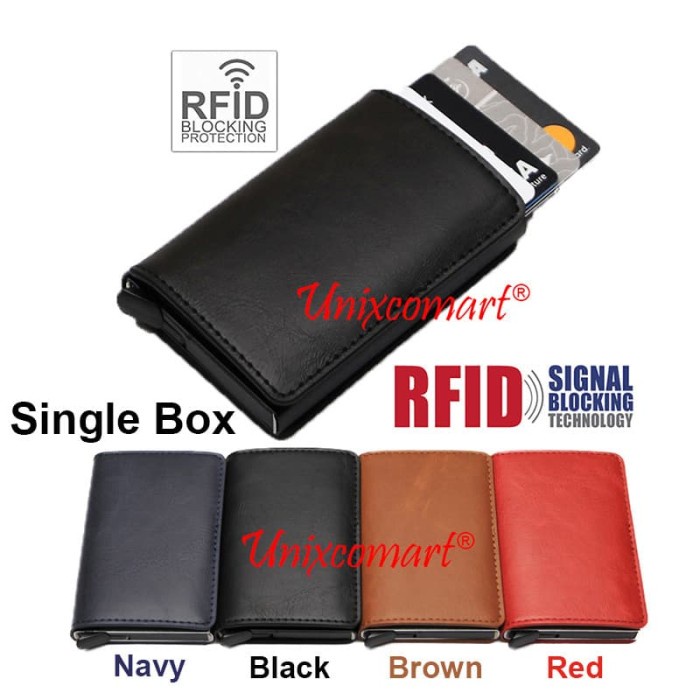 

Dompet Mini Tempat Kartu ATM Smart Slim Wallet Credit Card Holder RFID - Single Black