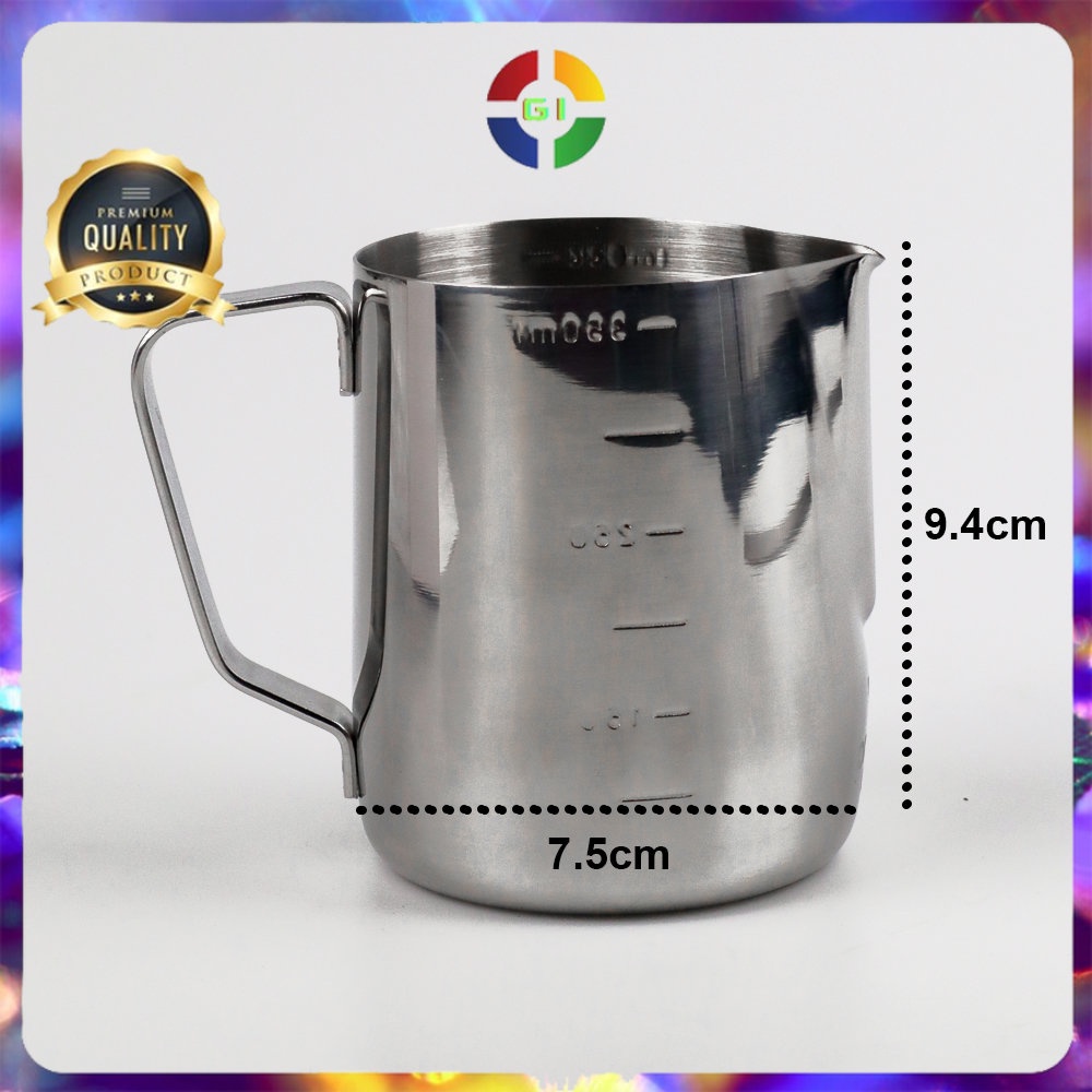 Gelas Milk Jug Kopi Espresso Latte Art Stainless Steel 350 ml Silver