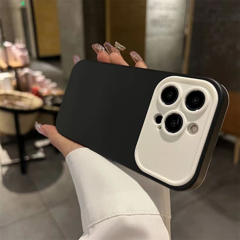 IPHONE Casing Silikon Two-in-one Jendela Besar Untuk Iphone14 13 12 11 Pro X XS Max XR 14Plus Casing Pelindung Soft Cover Anti Jatuh