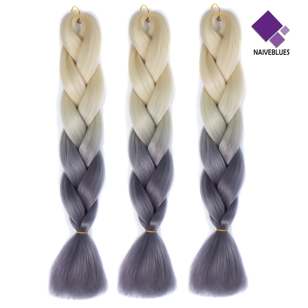 &lt; Naiveblues &gt; Wig Gradien Afrika Blackman Kepang Cosplay Perlengkapan Plaited Rambut Palsu Panjang Wanita