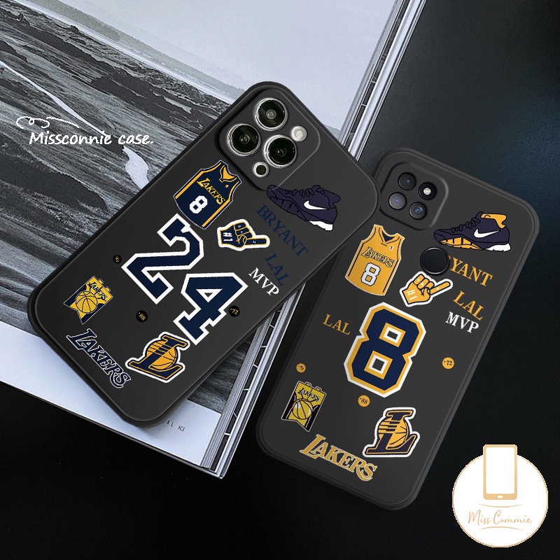 Casing Tepi Lurus Untuk Infinix Hot 12i 11 8 11s 9 20 20s 12 10t 10s 10Lite Hot 10 12 11 9 Play Smart4 5 6 Plus Note 11 12 G96 8 12pro 12 2023 Fashion N.B.A Lakers Kobe Sarung Soft Case