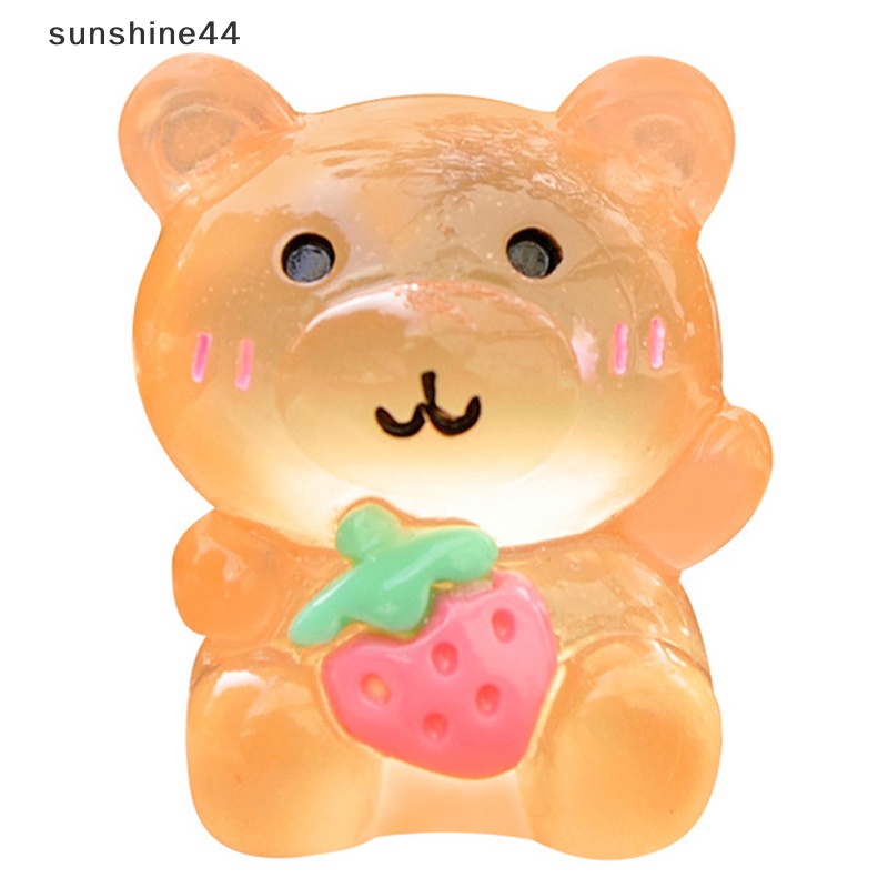 Sunshine 1Pc Luminous Cute Bear Micro Ornamen Miniatur Pot Dekorasi Landscape ID