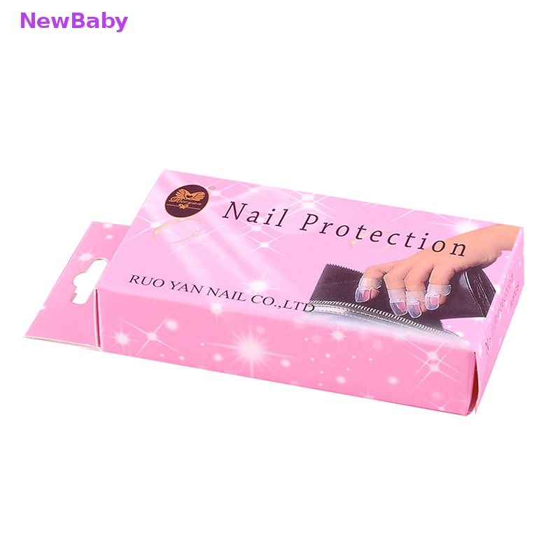 Newbaby 10pc Klip Pelindung Kutek Caps Art Tool Manicure Penutup Jari Plastik ID