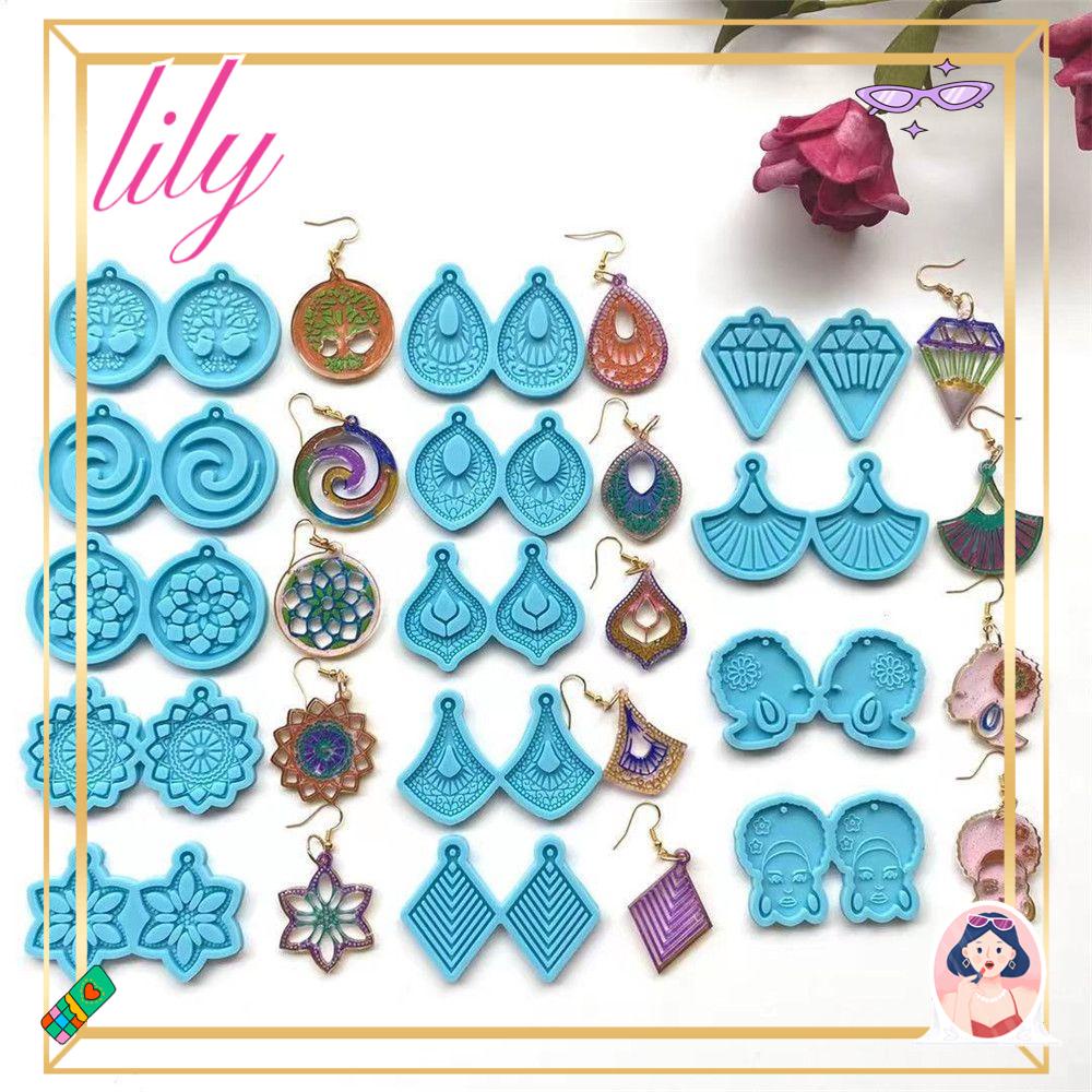 Cetakan Anting LILY DIY Kerajinan Liontin Gantungan Kunci Casting Mold