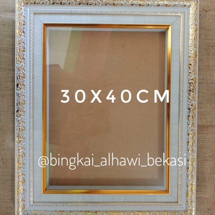 Bingkai mahar 30x40 4,5cm - Putih Gold
