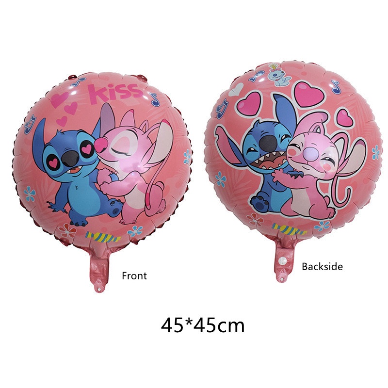 5pcs/lot Disney Angel Stitch Balon Aluminium Film Lilo &amp; Stitch Figurine Boneka Dekorasi Untuk Perlengkapan Pesta Ulang Tahun