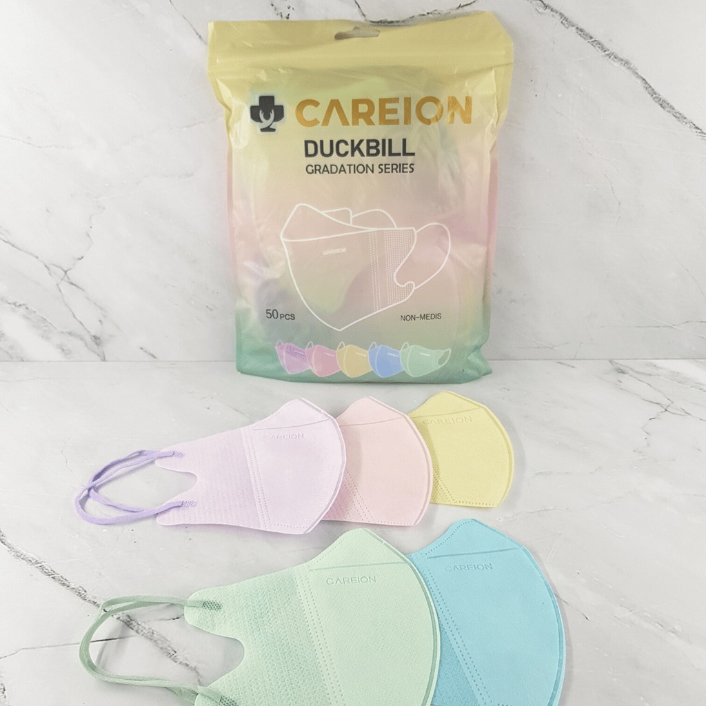 ENZ ® 𝐂𝐀𝐑𝐄𝐈𝐎𝐍™ Masker Duckbill Careion isi 50 pcs Mix Warna / Duckbill Full Colour Warna / MASKER CAREION DUCKBILL EMBOS FULL COLOUR SERIES ISI 50PC MASKER DUCK BILL CAREION FACE MASK 3PLY EMBOS  1128