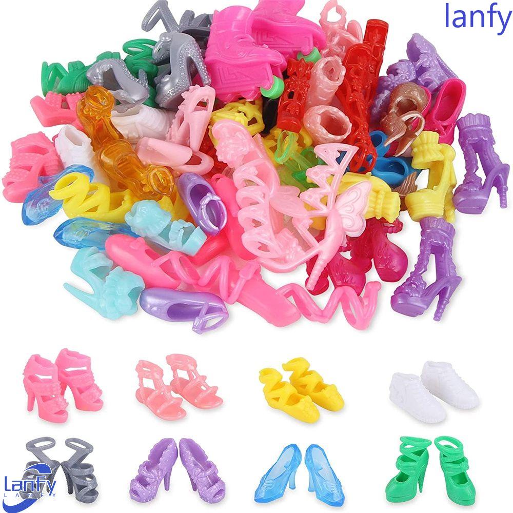 Lanfy Sepatu Boneka Gadis Hadiah 10/30pasang 30cm 11.8Inch Fashion Mainan Anak Perempuan Sepatu Kristal