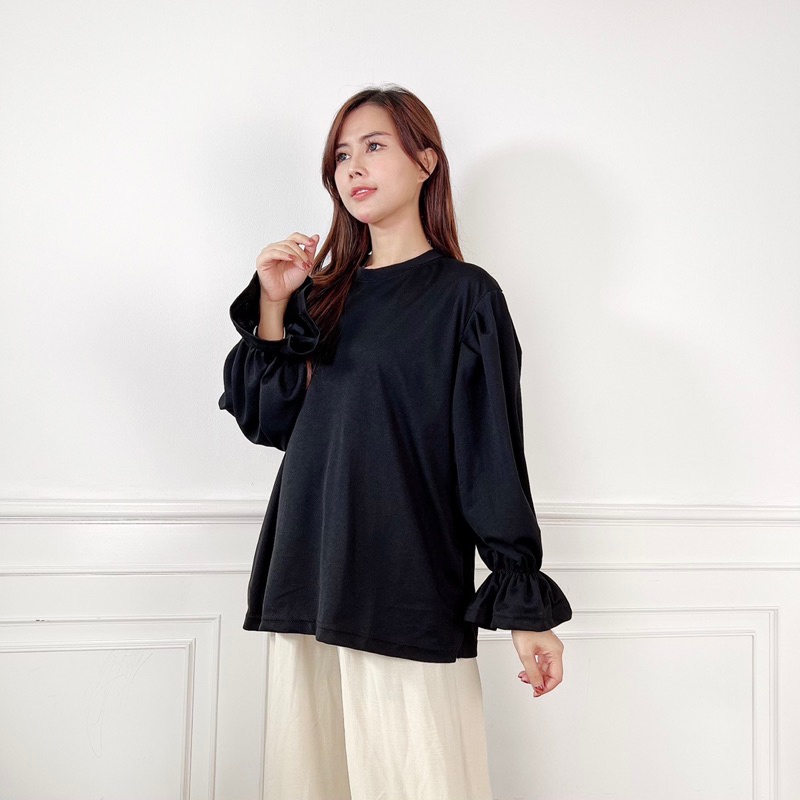 BEFAST - ZEC OOTD WANITA BLOUSE VIO / Gamalia Puffy Hand Top JUMBO / Blouse Polos Formal / Pakaian Kekinian Remaja ABG Trendy / Outfit Wanita Hijab Style Terbaru / Blouse Lengan Panjang