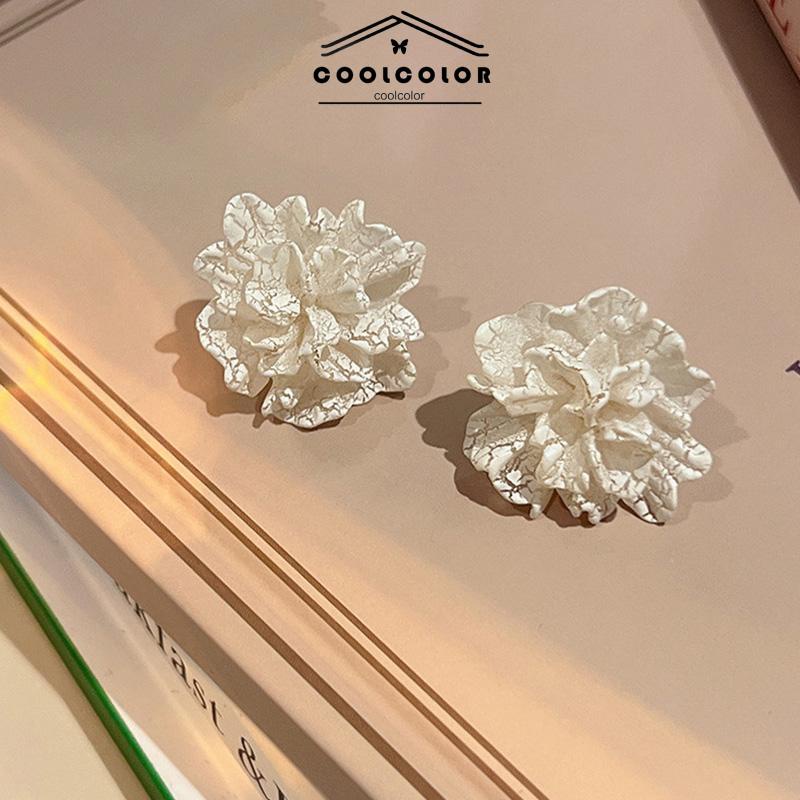 COD❤️Anting  Bunga Stud 925 Silver  Korea Kecil Sepasang Flower Stud Earrings Tusuk Motif Vintage Wanita Murah Aksesoris