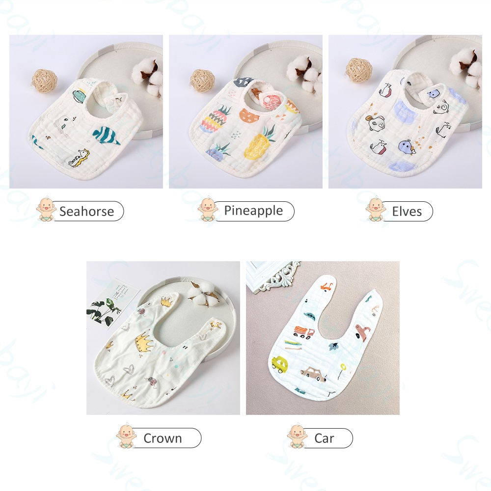 Sweetybayi Celemek makan bayi waterproof Bibs bayi katun Oto bayi