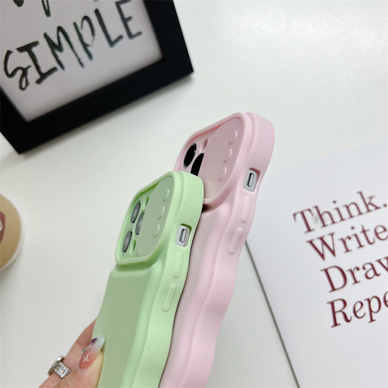 IPHONE Cover Silikon TPU Cocok Untuk Iphone14 13 12 11 Pro X XS Max XR 7 8 14 Plus Lensa Pelindung Jendela Sliding Soft Case