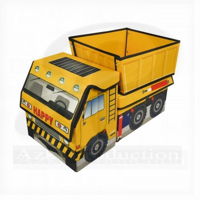 Krishome Kotak Penyimpanan Ottoman Kids Dumptruck - Kuning-10252796