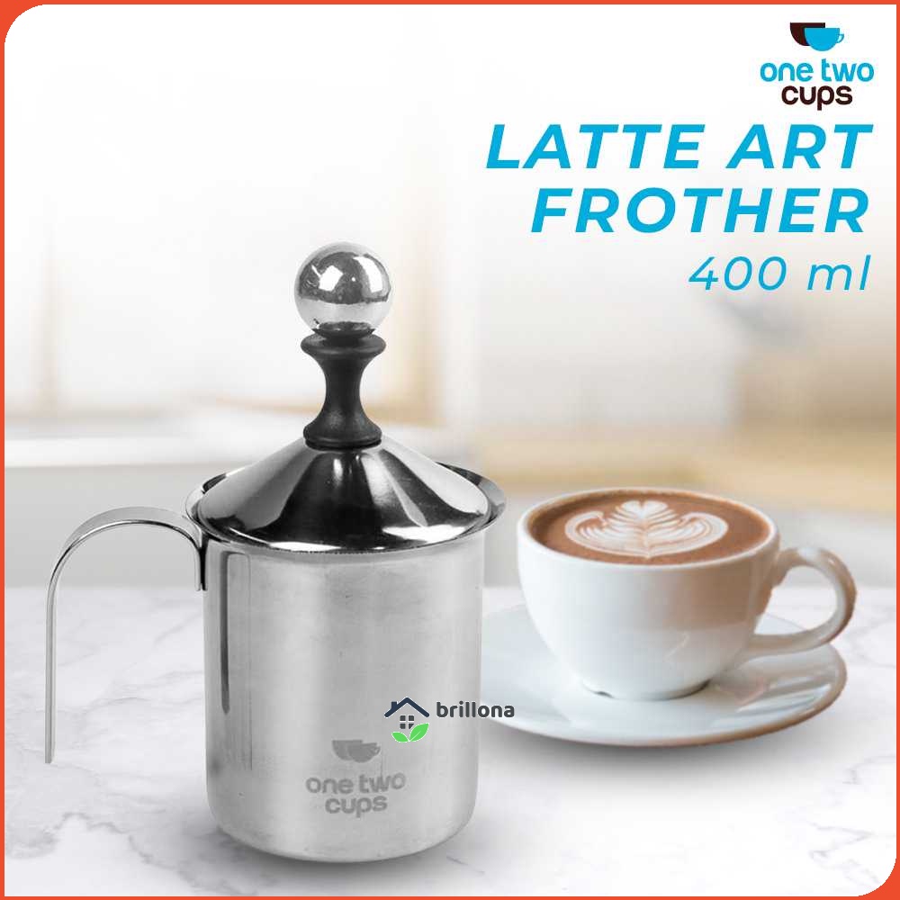 One Two Cups Gelas Kopi Milk Jug Latte Art Frother 400ml - WZ0011