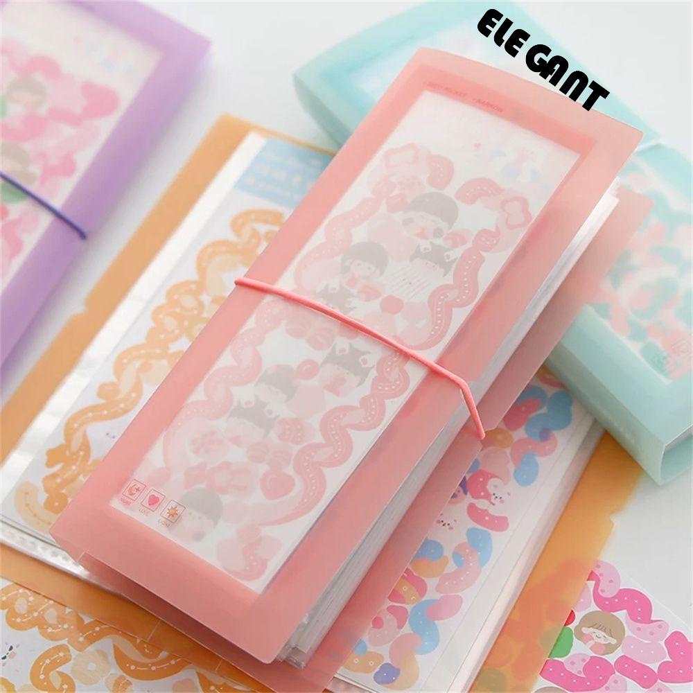 [Elegan] Tempat Nota Kartu Siswa Perlengkapan Sekolah|Stiker Foto Nota Warna Dengan Penyimpanan Scrapbooking 30slot