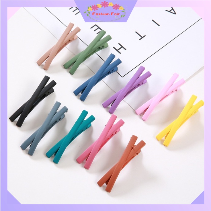 FASHION FAIR - D6134 Jepit Rambut Silang Warna Warni / Korean Hairclip / Hair Pin Cross F5109 / Jepit Rambut Gaya Korea Matte Warna Warni