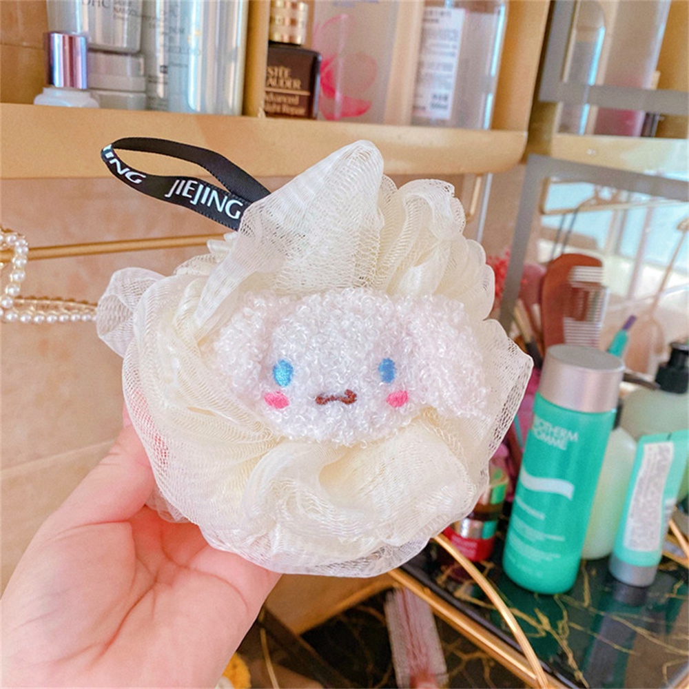 Products Sanrio Bola Mandi Kartun Kuromi My Melody Purin Hello Kitty Produk Mandi Besar Lembut Gosok Punggung Bunga Mandi Bola Jaring Gelembung Alat Kamar Mandi