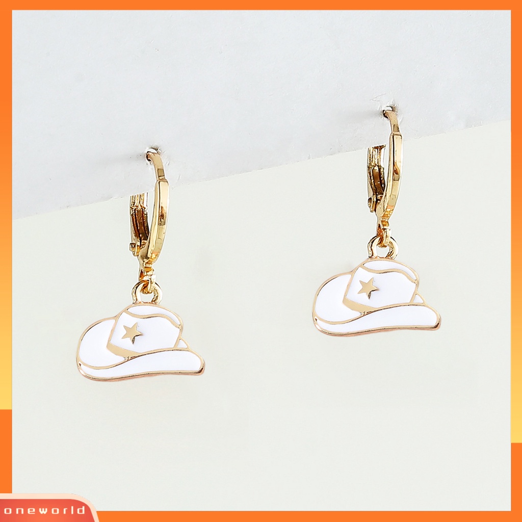 [EONE] 1pasang Anting Menjuntai Kepribadian Tren Baru Keren Modern Lucu Menjatuhkan Minyak Topi Koboi Drop Earrings Fashion Perhiasan