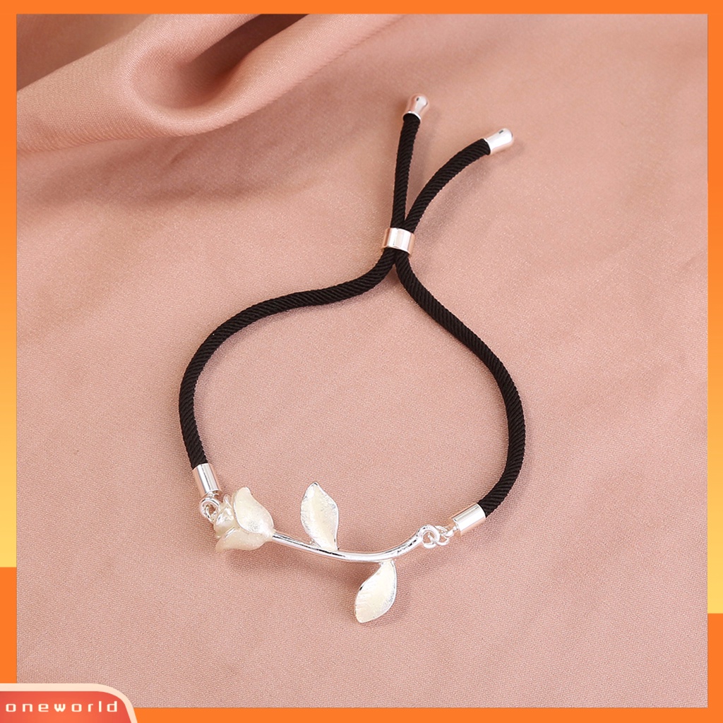 [EONE] Handmade Adjustable Unisex Gelang Glow in the Dark Naga Bunga Mawar Liontin Tali Gelang Perhiasan Aksesoris