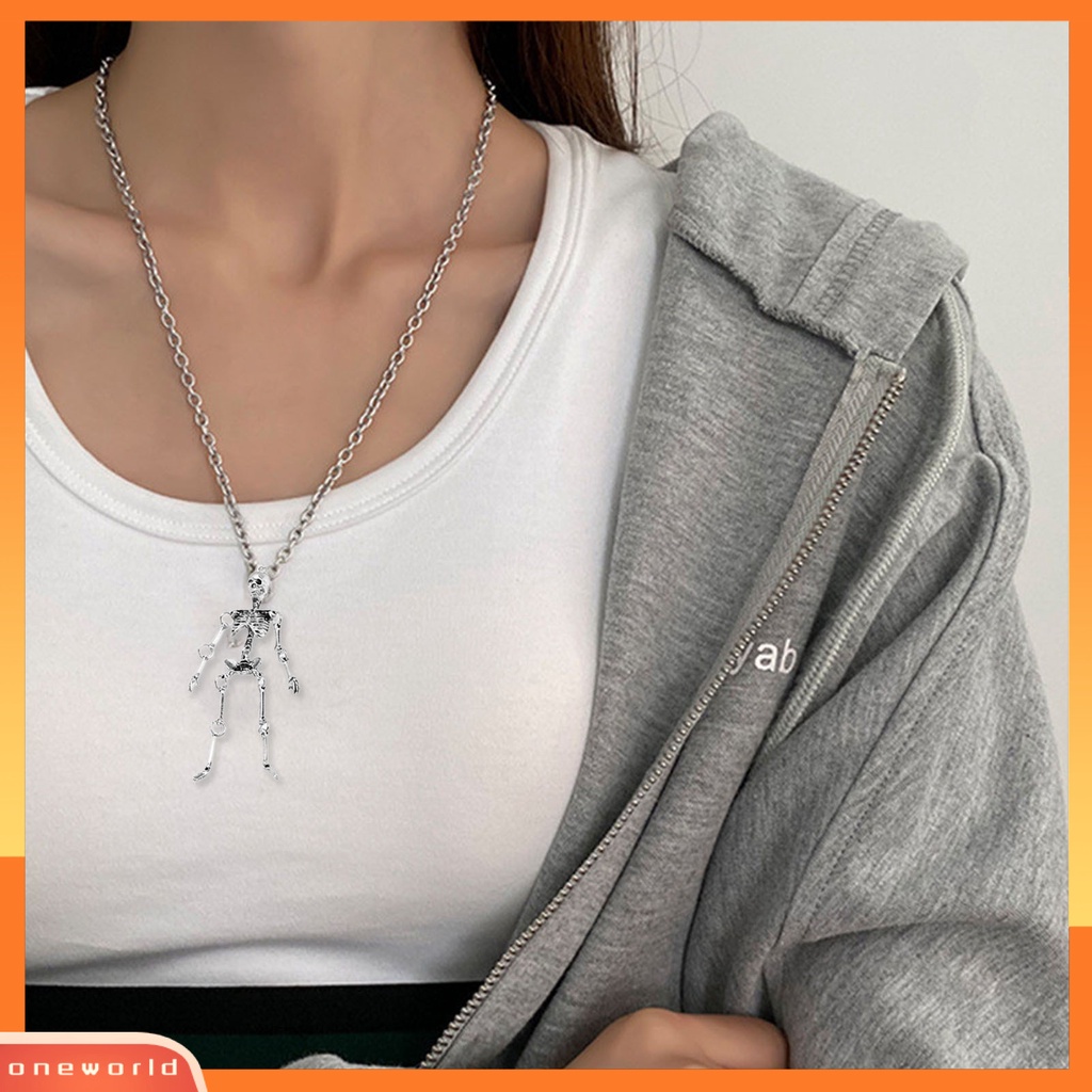 [EONE] Kalung Wanita Bentuk Tengkorak Hajatan Halloween Vintage Adjustable Necklace Untuk Pertunjukan