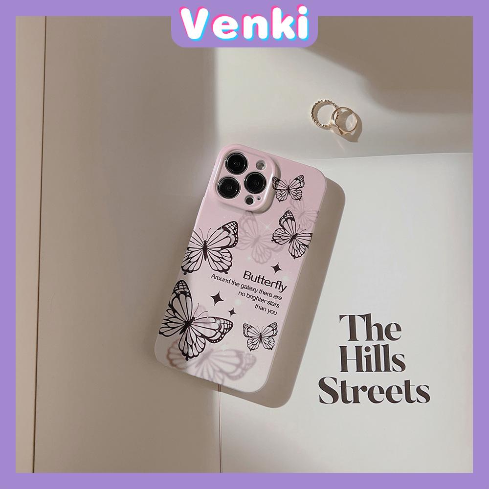 Venki - For iPhone 11 iPhone Case Black Glossy Soft Case TPU Shockproof Camera Cover Protection Butterfly Compatible with iPhone 14 13 Pro max 12 Pro Max xr xs max 7Plus 8Plus