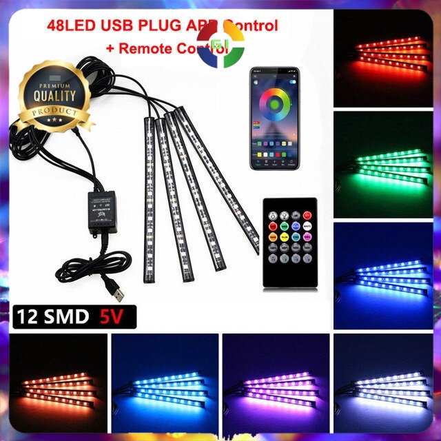 Lampu LED Strip Flexible RGB Light 48 LED USB APP Control Multi-Color