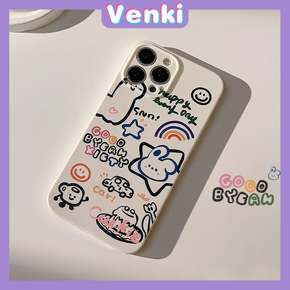 VENKI - For iPhone 11 iPhone Case White Glossy Film TPU Soft Case Shockproof Phase Cover Protective Cartoon Alphabet Compatible with iPhone 14 13 Pro max 12 Pro Max xr xs max 7 8